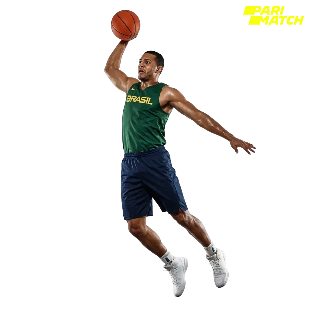 Banner da Parimatch Brasil com bola de basquete e destaques de apostas online em NBA, NBB e ligas internacionais