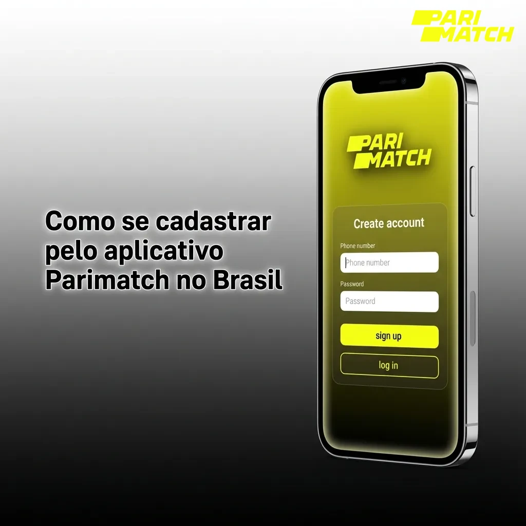 Tela de celular exibindo o app Parimatch aberto com botão “Registrar” em destaque para cadastro no Brasil