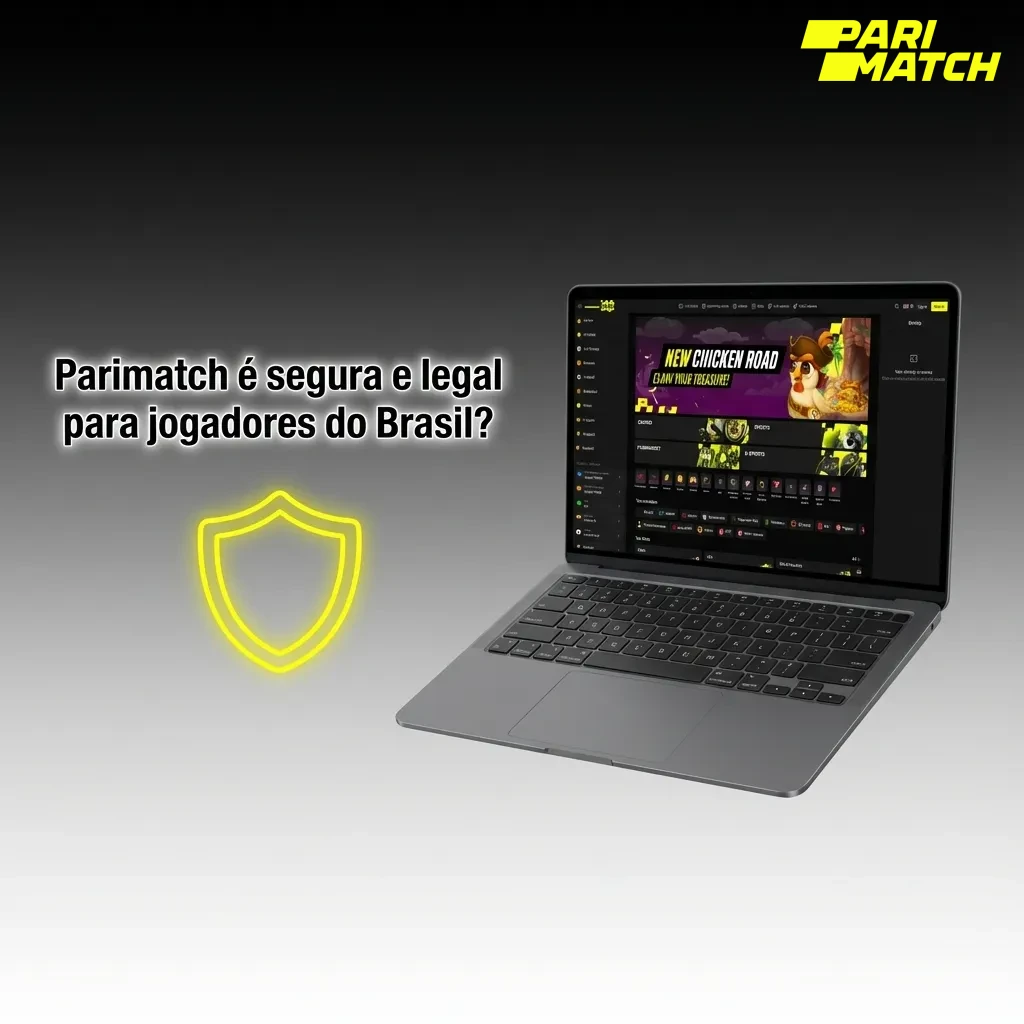 Banner sobre segurança da Parimatch para jogadores do Brasil, destacando licença internacional e proteção de dados.